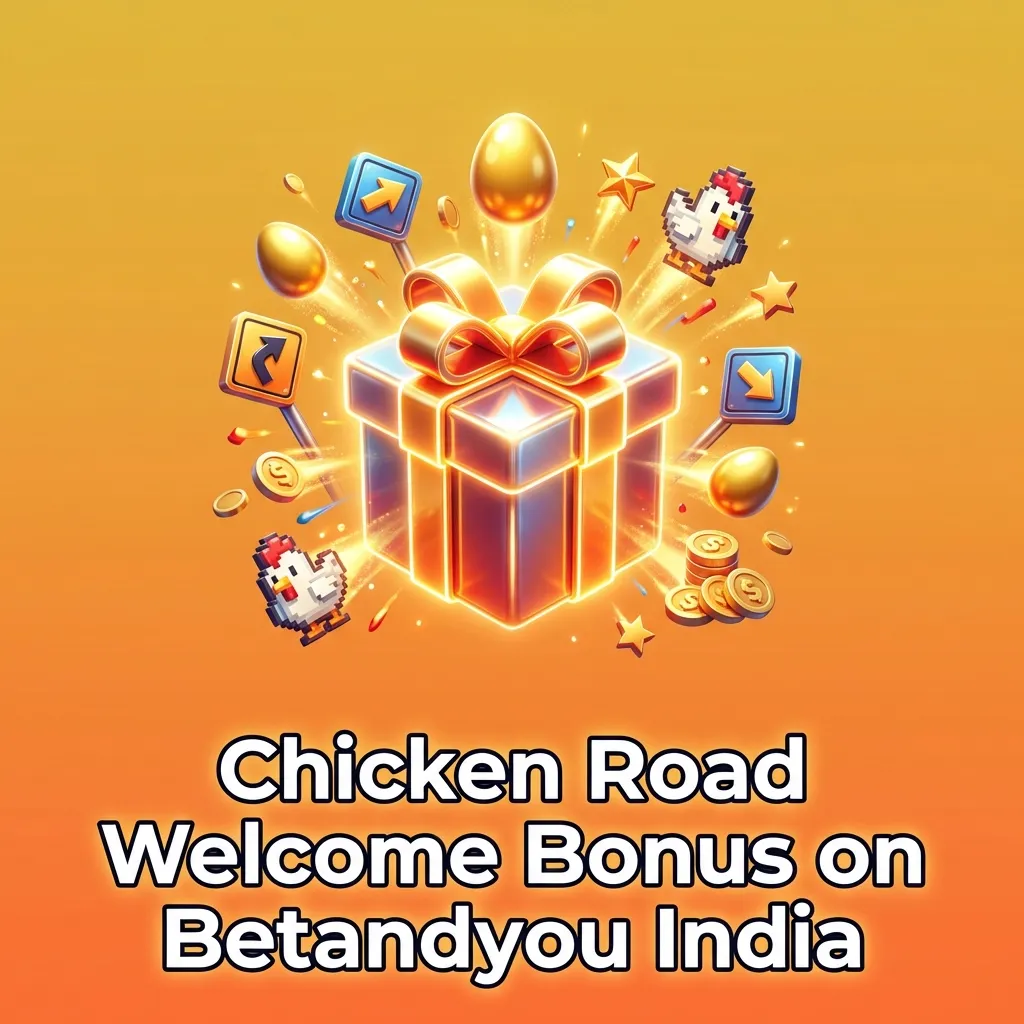 Betandyou India welcome bonus banner showing +100% match up to ₹152,839 plus 150 free spins for Chicken Road casino game