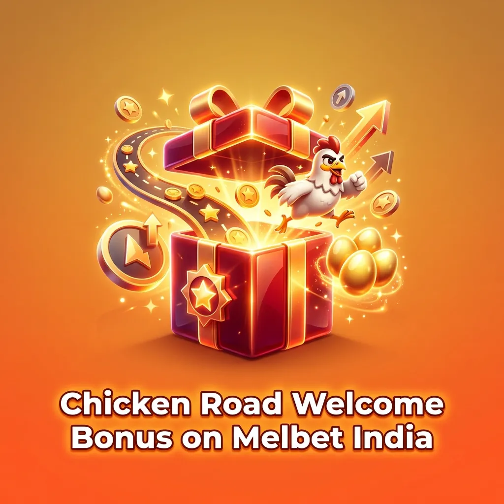 Melbet India casino welcome bonus promotional banner showing 150% match up to ₹65,200 for Chicken Road game