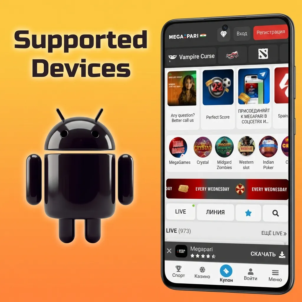 List of compatible Android phones from 2020-2025 including Xiaomi, Samsung, OnePlus, and other brands tested with app