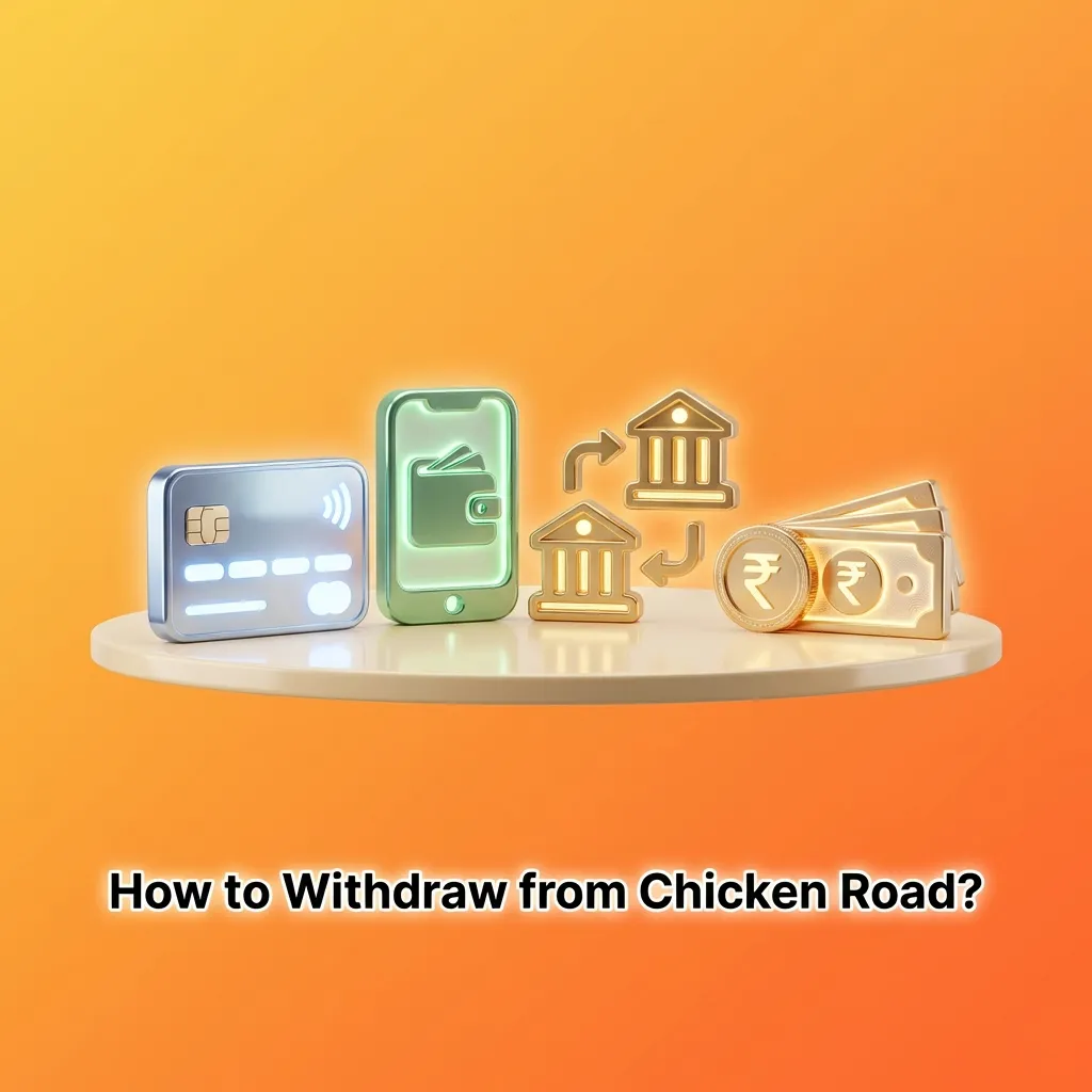 Step-by-step guide showing how to withdraw money from Chicken Road app using UPI, Paytm, or IMPS payment methods.