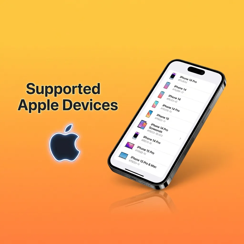 List of compatible Apple devices including iPhone SE, iPhone 11-15 series, and iPad models for progressive web app